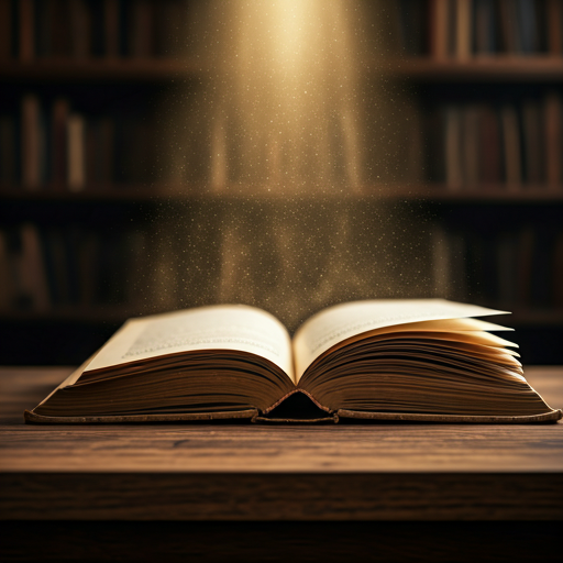 Magnifying glass over an open book