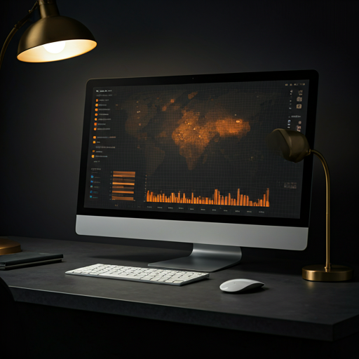 Publishing analytics dashboard on a desktop computer
